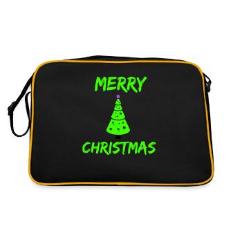 merry christmas - Retro Tasche - Schwarz/Gold - Hinten