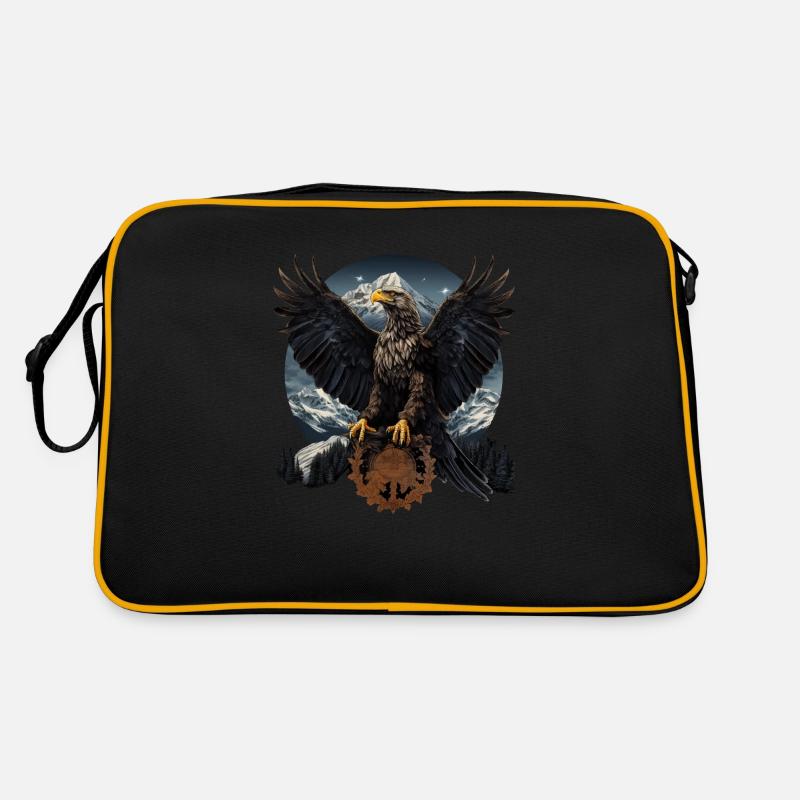 Golden Eagle with Mountain Eagle Design Retro Bag