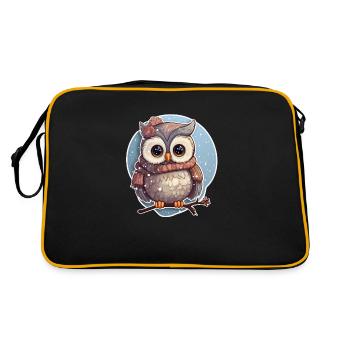 Jolie fille hibou en hiver - Sac Retro - noir/or - Dos