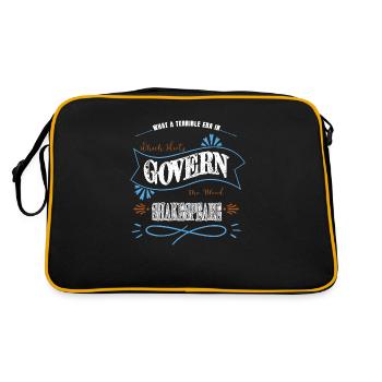 book keeper joke better book nerd book cat wine - Retro Tasche - Schwarz/Gold - Hinten