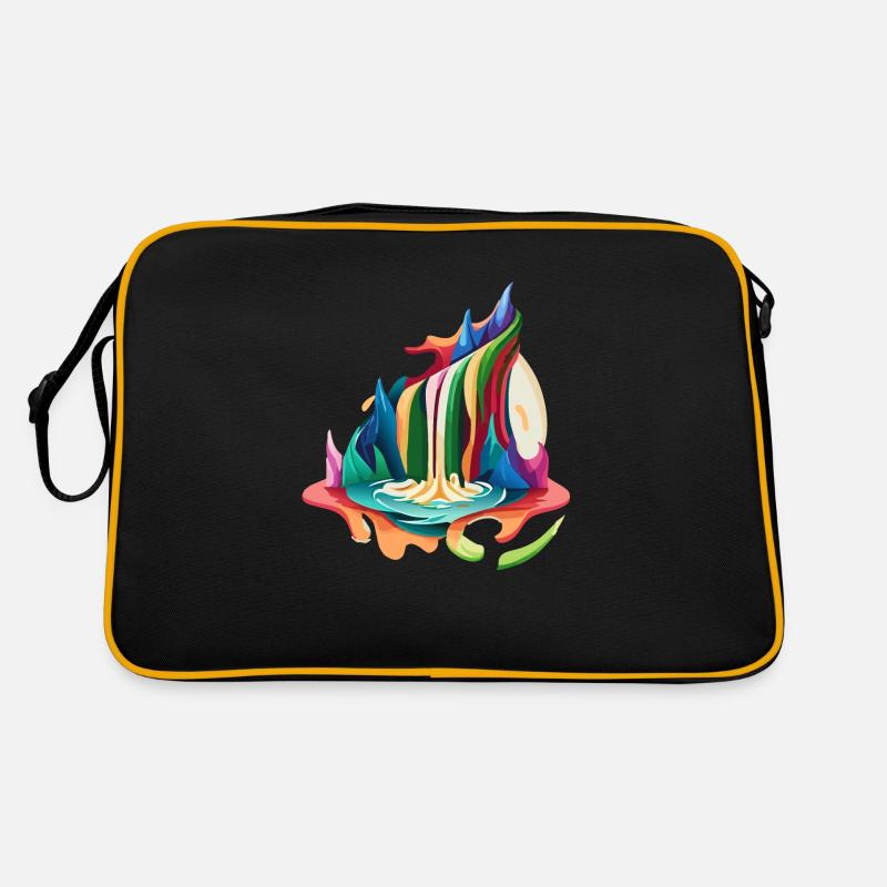Regenbogen Wasserfall Retro Tasche