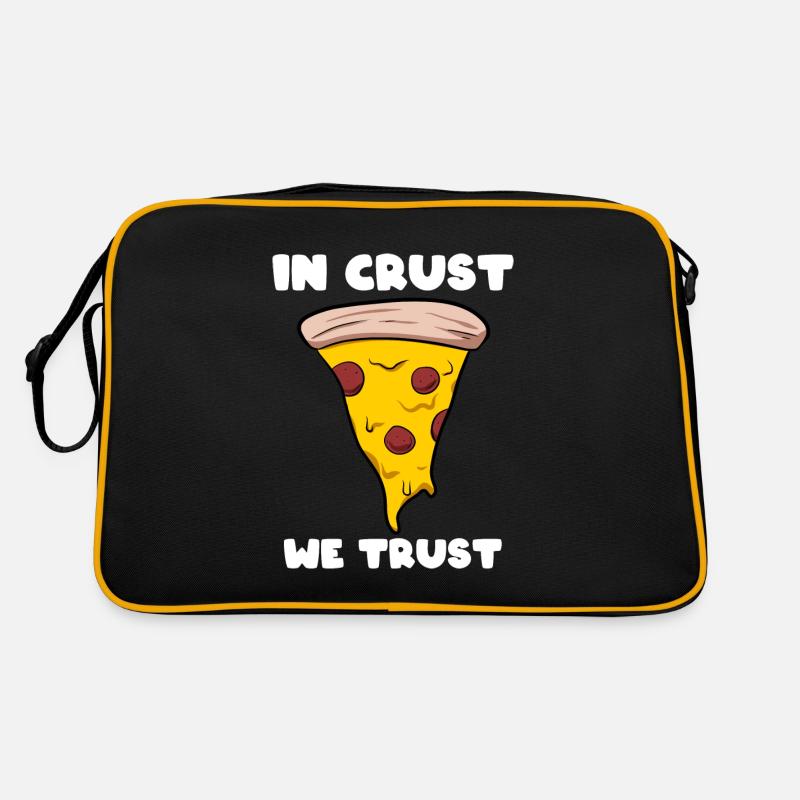 In Crust We Trust Pizza -Lieferant Retro Tasche