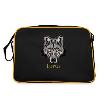 Lupus Wolf - Retro Tasche - Schwarz/Gold - Hinten