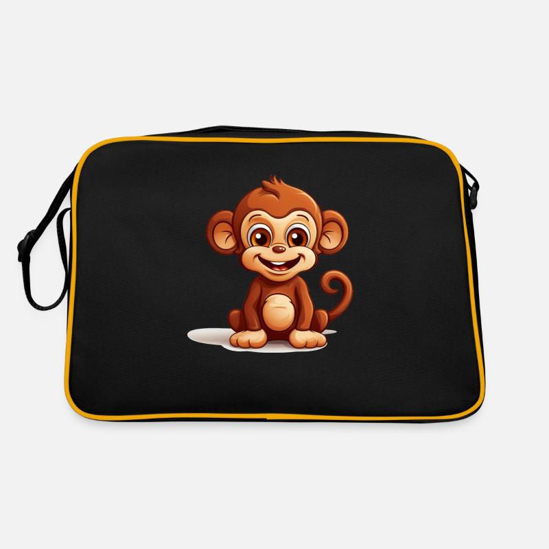 Cute Monkey Logo Retro Bag