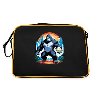 Gorilla with Gold Chain - Retro Bag - black/gold - Back