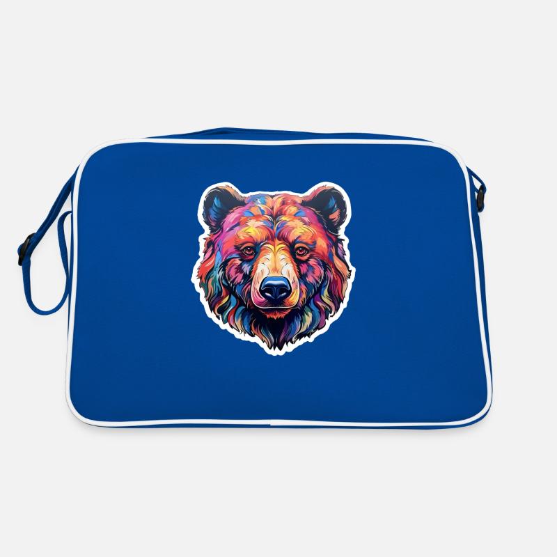 Bär psychedelisch und bunt Retro Tasche