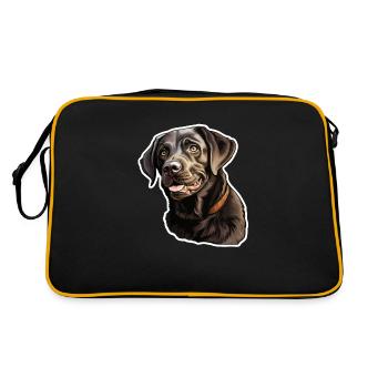 Labrador Retriever cute - Retro Bag - black/gold - Back