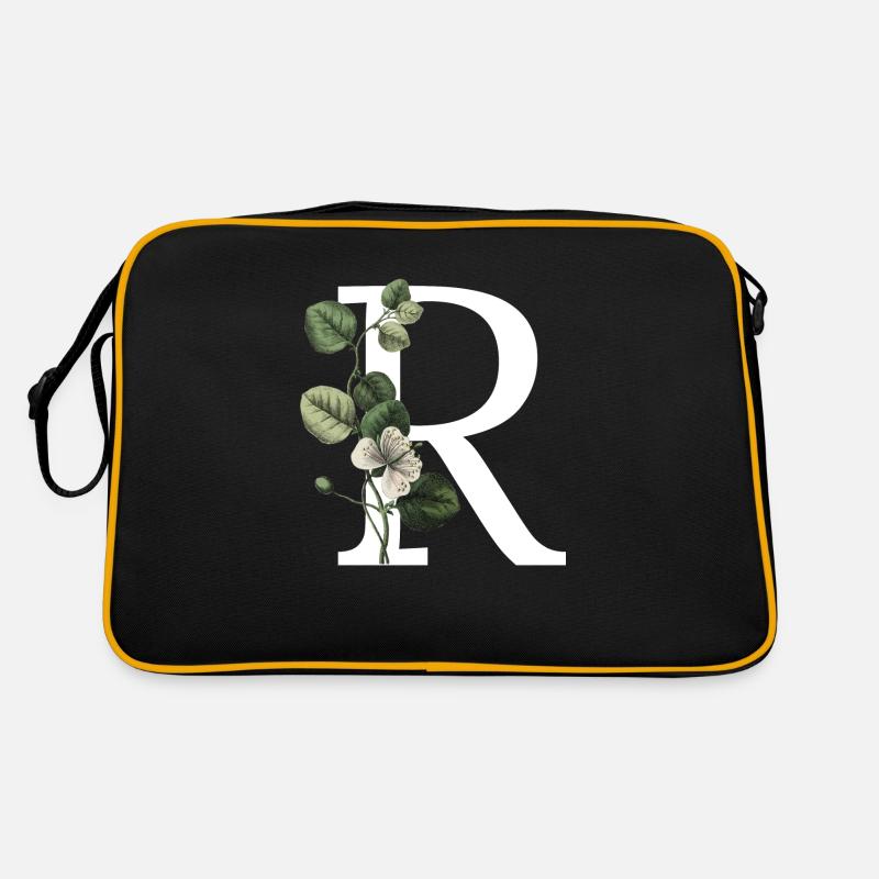 Buchstabe R Grün Botanisch Retro Tasche