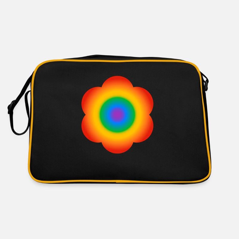 Regenbogen-Blume Retro Tasche