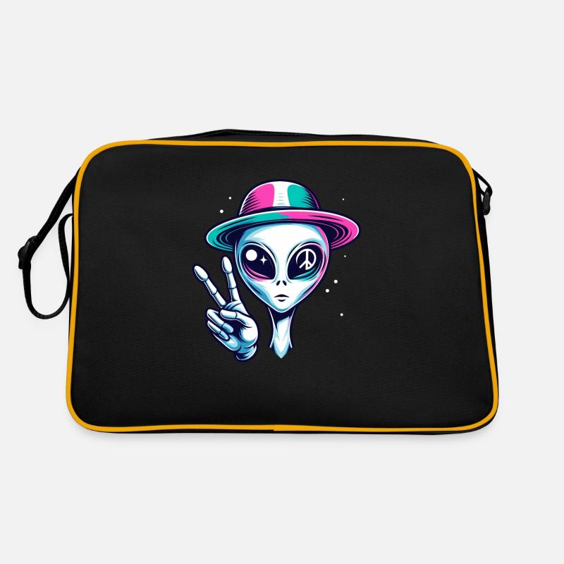 Peace Alien - Retro Bag - black/gold