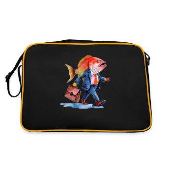 Funny Business Fish Creative Design Work - Retro Bag - black/gold - Back