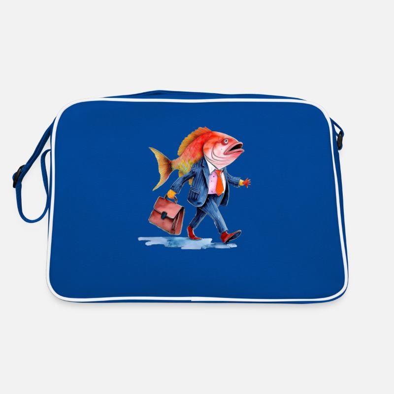 Funny Business Fish Creative Design Work Retro Bag