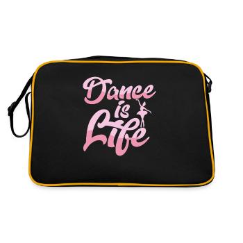 Dance Is Life Ballerina Ballet - Retro Tasche - Schwarz/Gold - Hinten