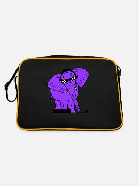 Drôle d’éléphant rose DJ mixer Musique de fête - Sac Retro - noir/or - Dos