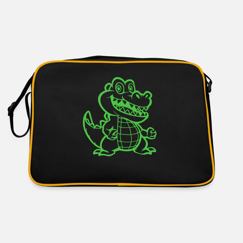 krokodil tier comic Retro Tasche