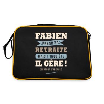 Fabien humour retraite cadeau fabien - Sac Retro - noir/or - Dos