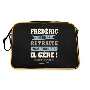 Frédéric humour retraite cadeau frederic - Sac Retro - noir/or - Dos