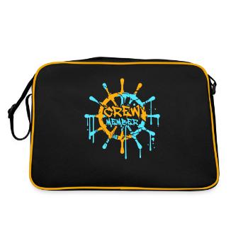 membre d’équipage volant volant graffiti - Sac Retro - noir/or - Dos