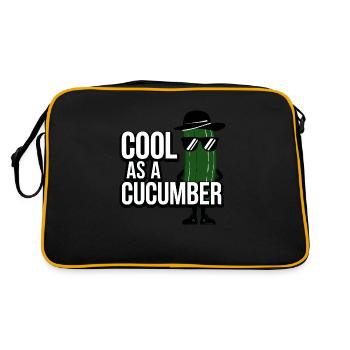 Cool wie eine Gurke - Retro Tasche - Schwarz/Gold - Hinten