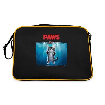 PAWS Cats Parody – Funny Jaws Design for Kat - Retro Bag - black/gold - Back