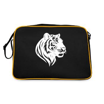 Tête de tigre Tribal - Sac Retro - noir/or - Dos