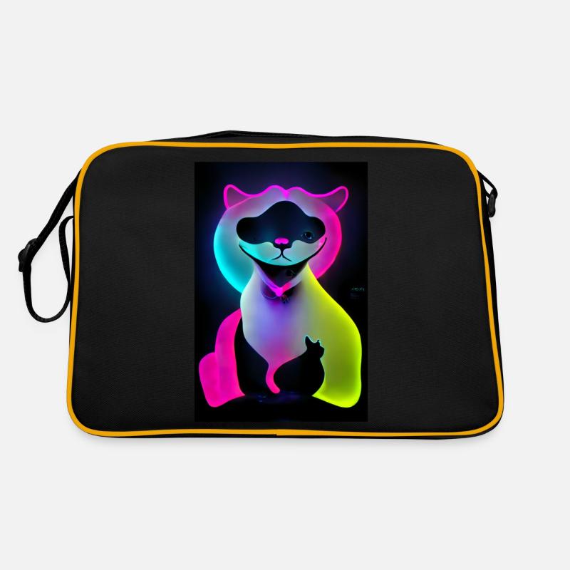 Die Katze - Retro Tasche - Schwarz/Gold