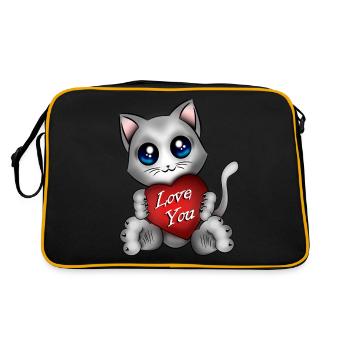 The kitten loves you - Retro Bag - black/gold - Back