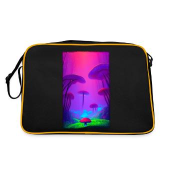 Pilz Vertikaler Wald 2 - Retro Tasche - Schwarz/Gold - Hinten