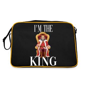 Ich bin der König - Retro Tasche - Schwarz/Gold - Hinten