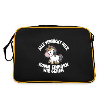Unicorn Unicorns Mythical Creatures Mystical - Retro Bag - black/gold - Back