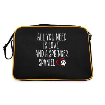 Springer spaniel quotes - Retro Bag - black/gold - Back