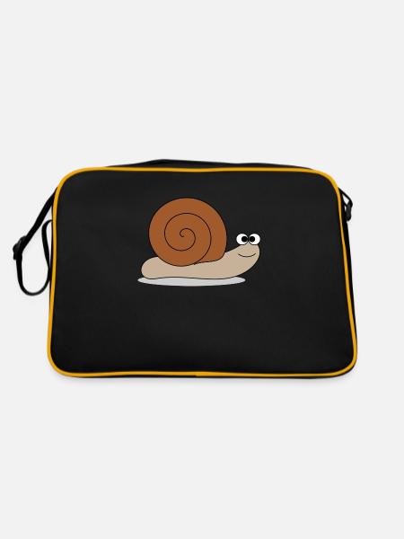 Brown snail - Retro Tasche - Schwarz/Gold - Hinten