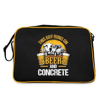 Concrete Finisher Runs On Beer and Concrete - Retro Bag - black/gold - Back