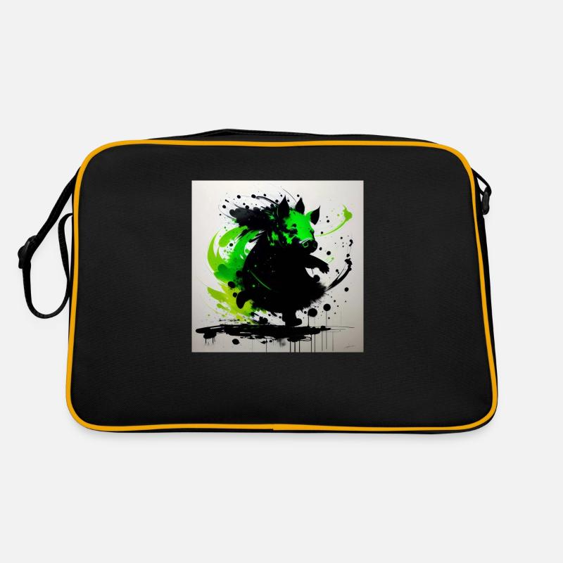 Collection cochons verts - édition dansante - Sac Retro - noir/or