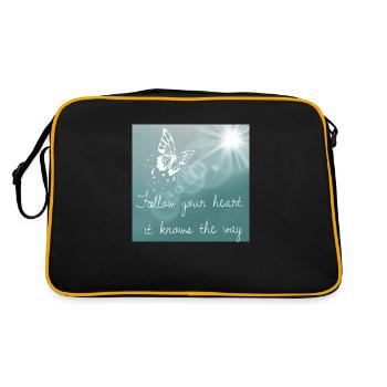 English proverb pursue your heart - Retro Bag - black/gold - Back