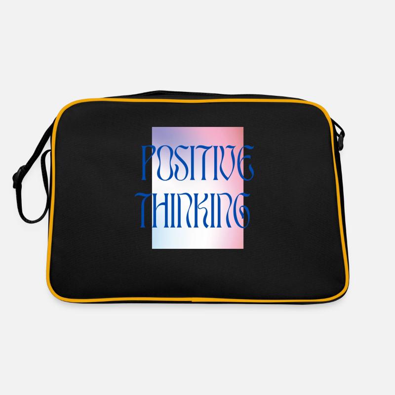 Pensée positive - Coloré - Sac Retro - noir/or