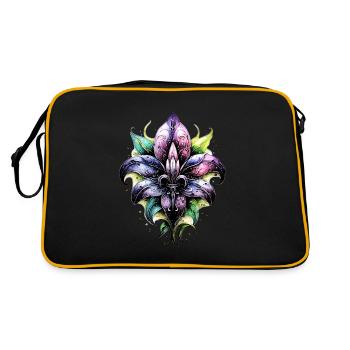 Fleur de Lys, Lily, Mardi Gras, France Coat of Arms - Retro Bag - black/gold - Back