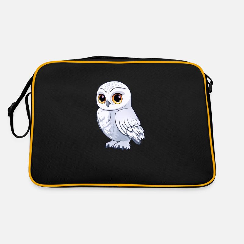 weiße eule Retro Tasche