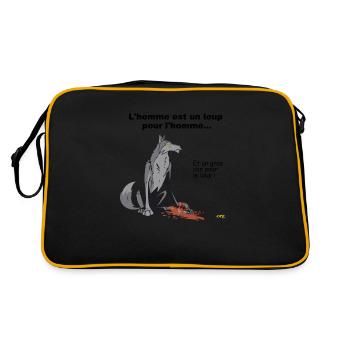 wolfman - Retro Tasche - Schwarz/Gold - Hinten