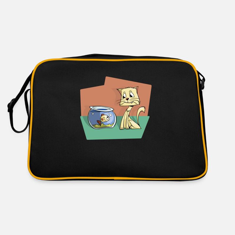 Cat with fish Retro Bag
