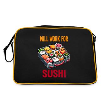 Funktioniert für Sushi - Retro Tasche - Schwarz/Gold - Hinten