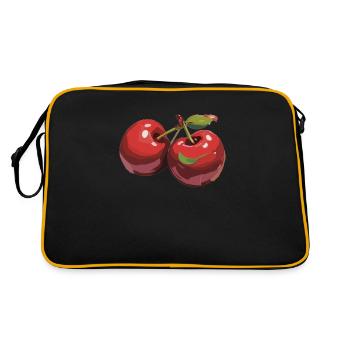 Red Cherry Cherries Cherries Cherry - Retro Bag - black/gold - Back