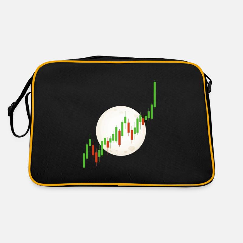 Candlestick Chart Krypto Coin to the Moon Bourse Sac Retro