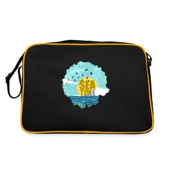 Sea Time Ocean Sun Beach Bateau aquatique Nager - Sac Retro - noir/or - Dos