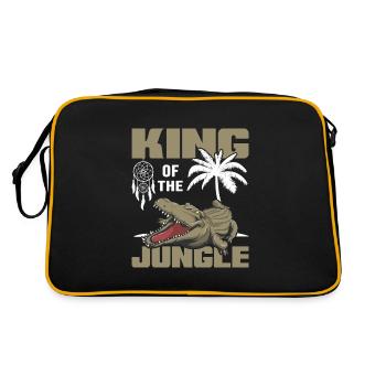 wild Kokosnuss urwald survival jungle Alligator - Retro Tasche - Schwarz/Gold - Hinten