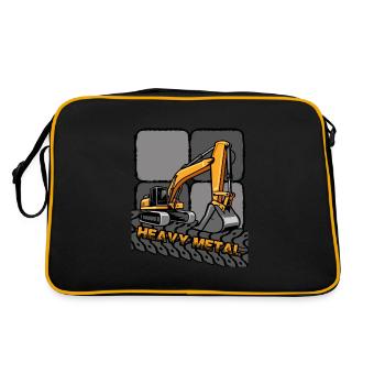 Bagger Baggerführer "Digger" Baggerschaufel - Retro Tasche - Schwarz/Gold - Hinten