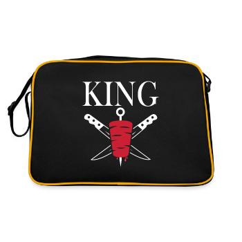 King Kebab Koch Küche Restaurant Kebab - Retro Tasche - Schwarz/Gold - Hinten
