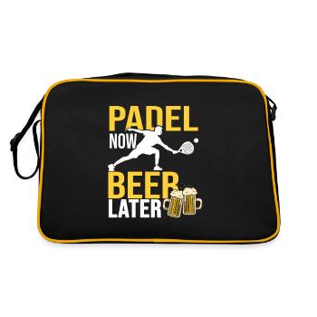 Padel now beer after padel and beer - Retro Bag - black/gold - Back
