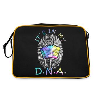 Akkordeon, Akkordeonist, Musik, Ziehharmonika - Retro Tasche - Schwarz/Gold - Hinten