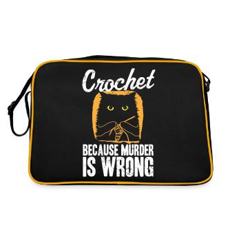 Crochet Because Murder Is Wrong Black Cat Yarn - Sac Retro - noir/or - Dos